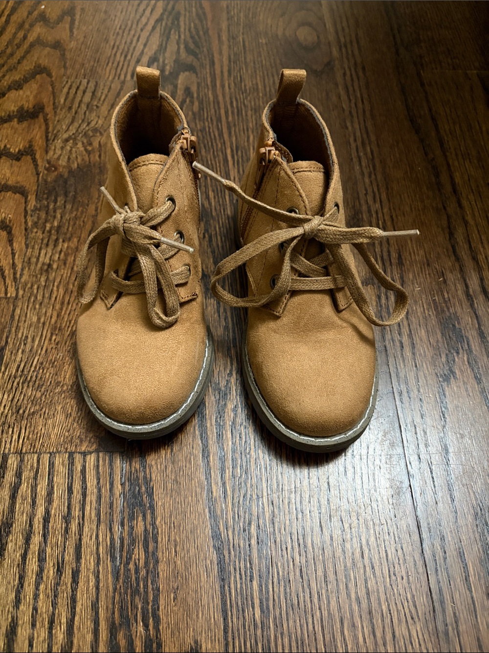 Gymboree Tan Lace-Up Kids Boots with Side Zip